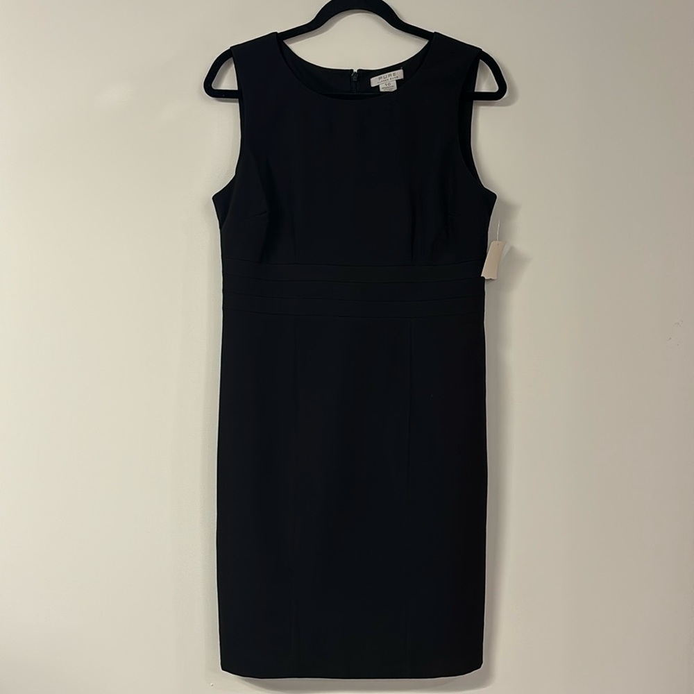 ALFRED SUNG Black Sleeveless Midi Sheath Dress